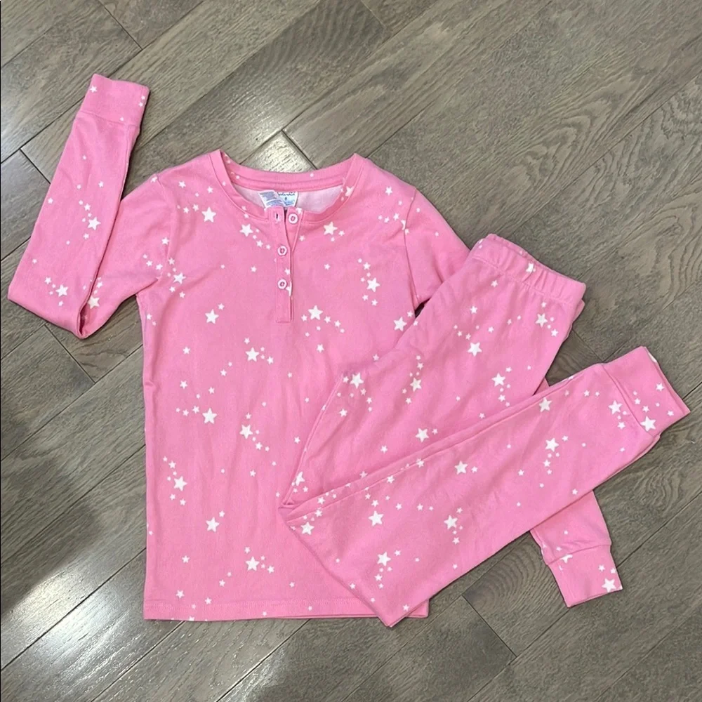Splendid Cozy Pink Starry Pajamas - Girls Size 8! - Picture 2 of 10